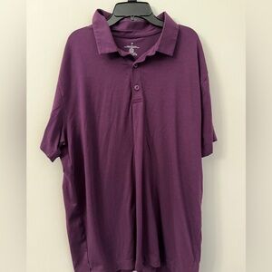 Fabletics Mens Short Sleeve Polo Shirt Size XL Golf Athleisure Stretch, Eggplant